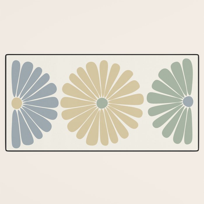 Retro Summer Daisies II Desk Mat Gallery Image 3
