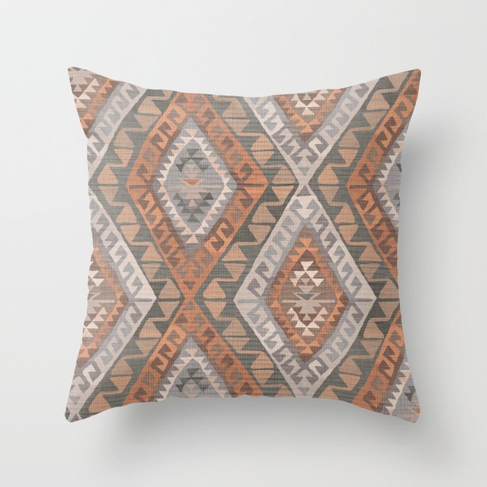 Kilim - earthy Throw Pillow Gallery Image 1
