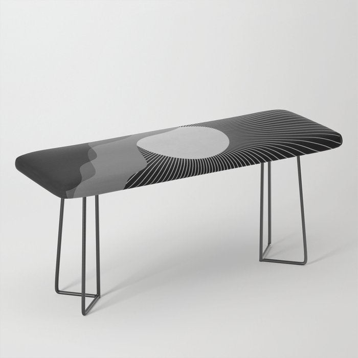 Abstraction_SUNRISE_SUNSET_BLACK_WHITE_MONO_POP_ART_0622A Bench Gallery Image 1