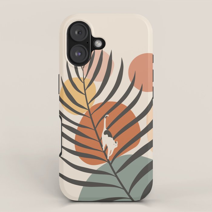 Cat and Plant 32 iPhone Case Gallery Image 1