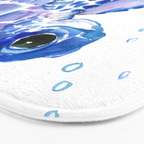 Blue Purple Sea Turtle, Turtle for nursery Bath Mat Gallery Image 3