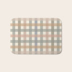 Neutral Gingham Check Pattern Bath Mat Gallery Image 1