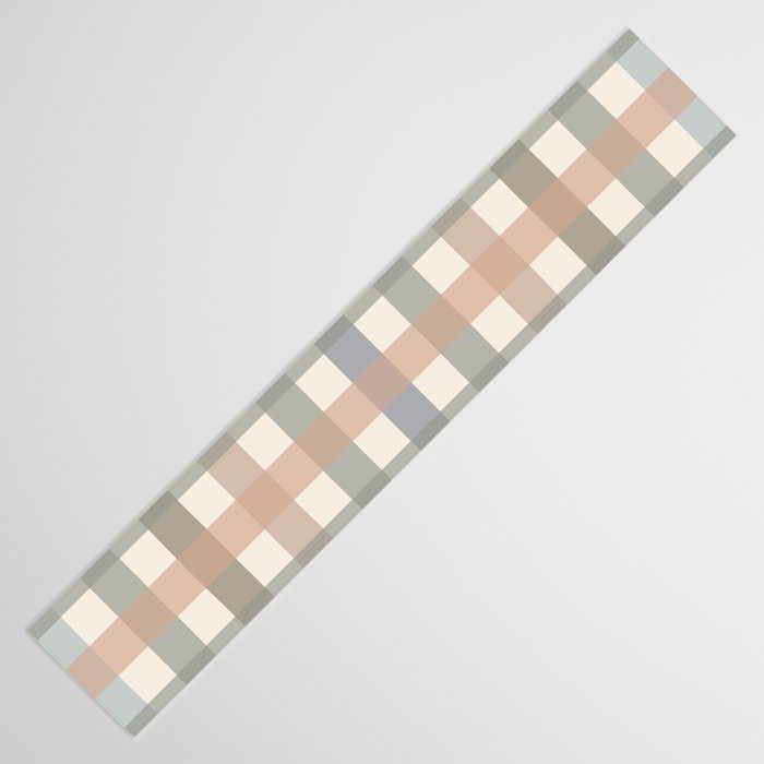 Neutral Gingham Check Pattern Table Runner Gallery Image 3