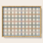 Neutral Gingham Check Pattern Serving Tray Gallery Image 1