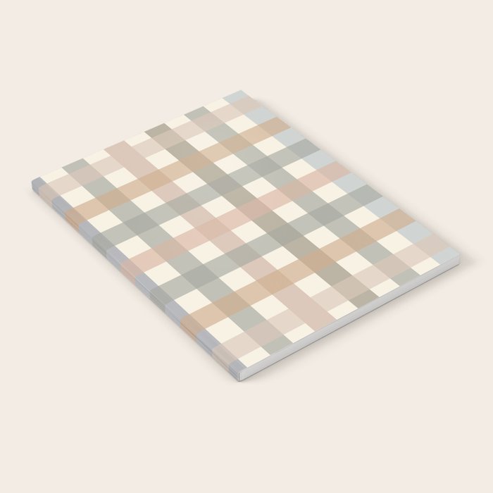 Neutral Gingham Check Pattern Notebook Gallery Image 2