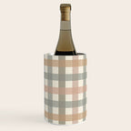 Neutral Gingham Check Pattern Wine Chiller Gallery Image 2