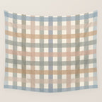 Neutral Gingham Check Pattern Wall Tapestry Gallery Image 4