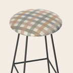 Neutral Gingham Check Pattern Stool Gallery Image 2