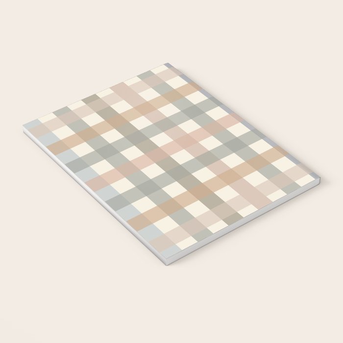 Neutral Gingham Check Pattern Notebook Gallery Image 3