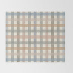 Neutral Gingham Check Pattern Throw Blanket Gallery Image 2