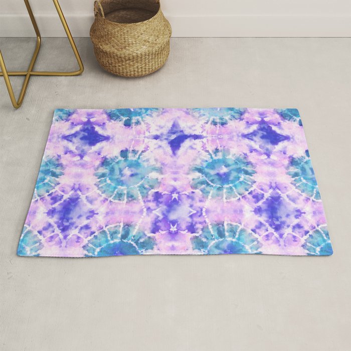 Tie Dye - Lavender and Turquoise  Rug Gallery Image 1
