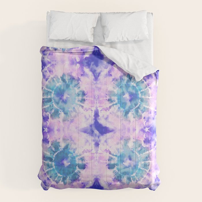 Tie Dye - Lavender and Turquoise  Comforter Gallery Image 6