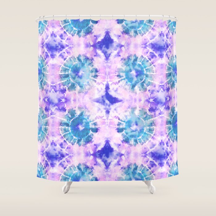 Tie Dye - Lavender and Turquoise  Shower Curtain Gallery Image 1