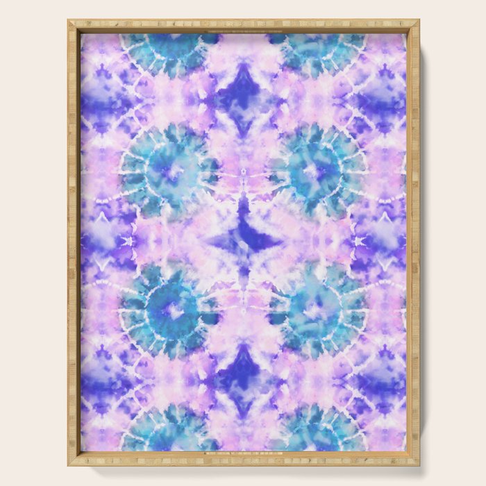 Tie Dye - Lavender and Turquoise  Serving Tray Gallery Image 1