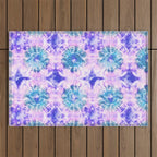 Tie Dye - Lavender and Turquoise  Outdoor Rug Gallery Image 1