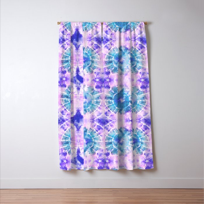Tie Dye - Lavender and Turquoise  Window Curtain Gallery Image 3