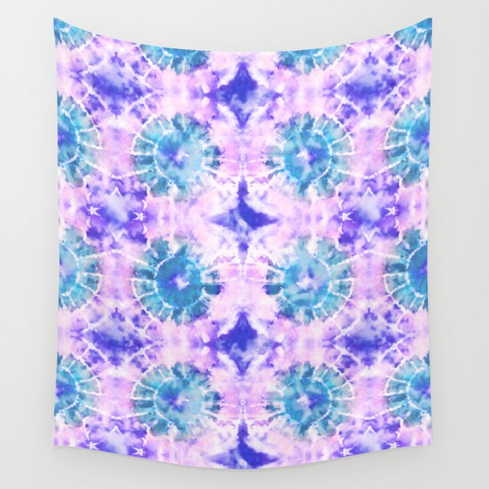 Tie Dye - Lavender and Turquoise  Wall Tapestry Gallery Image 4