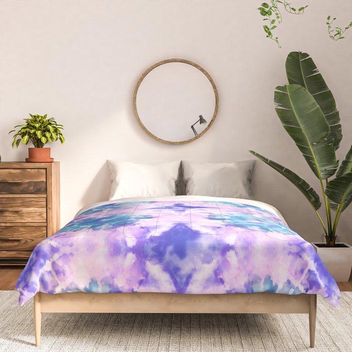 Tie Dye - Lavender and Turquoise  Comforter Gallery Image 3