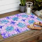 Tie Dye - Lavender and Turquoise  Outdoor Rug Gallery Image 2