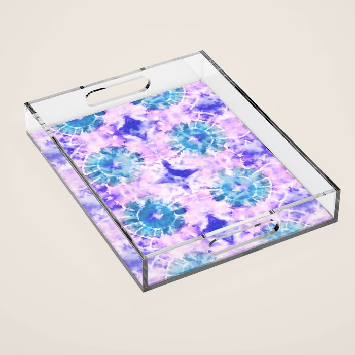 Tie Dye - Lavender and Turquoise  Acrylic Tray Gallery Image 1