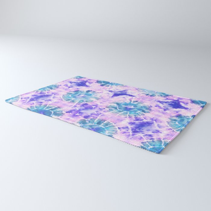 Tie Dye - Lavender and Turquoise  Rug Gallery Image 3