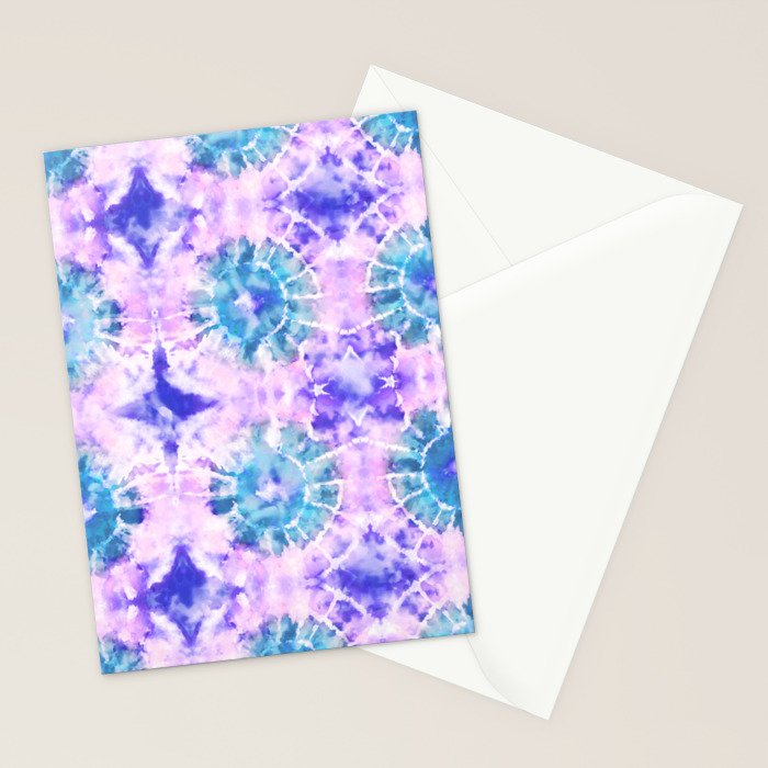 Tie Dye - Lavender and Turquoise  Stationery Card Gallery Image 2