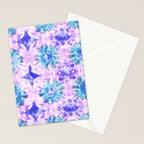 Tie Dye - Lavender and Turquoise  Stationery Card Gallery Image 2