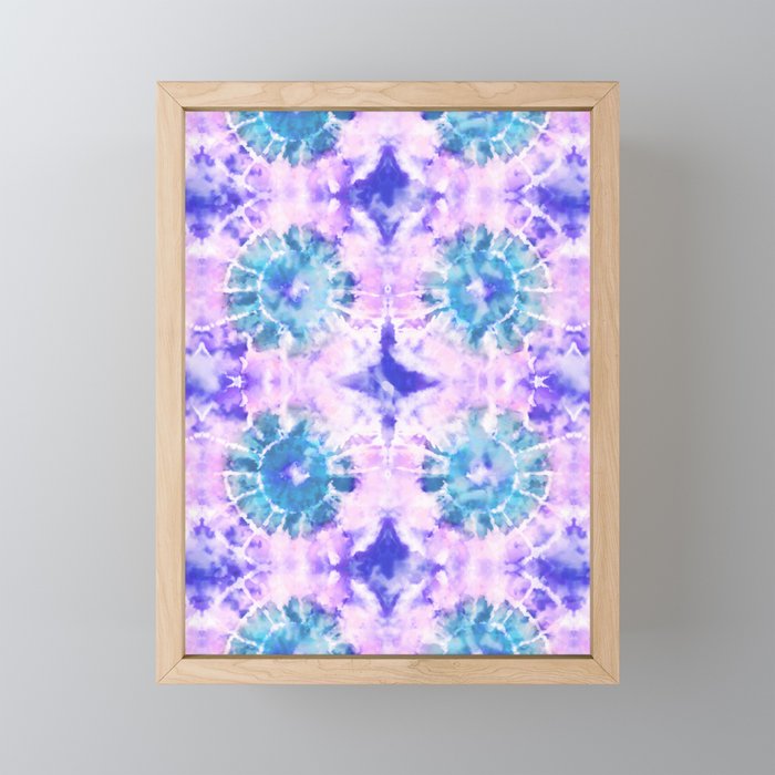 Tie Dye - Lavender and Turquoise  Mini Art Print Gallery Image 1