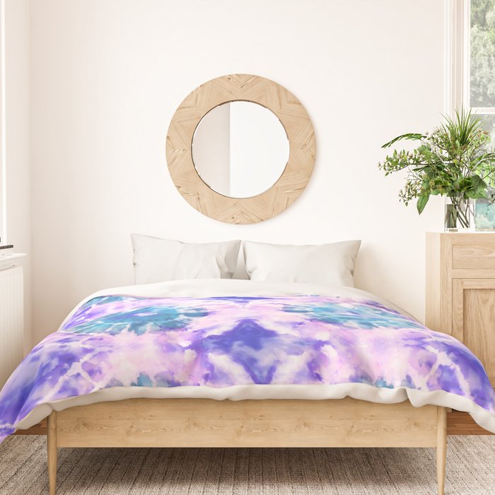 Tie Dye - Lavender and Turquoise  Duvet Cover Gallery Image 3