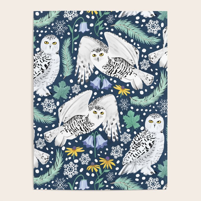Snowy Owls On A Snowy Eve Poster