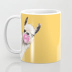 Bubble Gum Sneaky Llama in Yellow Coffee Mug Gallery Image 3