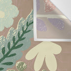 Block print summer meadow earthy tones Wall Tapestry Gallery Image 3