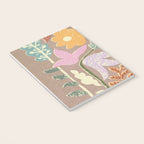 Block print summer meadow earthy tones Notebook Gallery Image 3