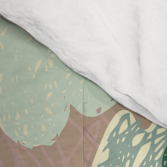 Block print summer meadow earthy tones Comforter Gallery Image 4