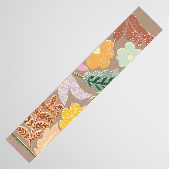 Block print summer meadow earthy tones Table Runner Gallery Image 3