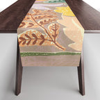 Block print summer meadow earthy tones Table Runner Gallery Image 1