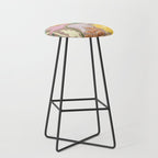 Block print summer meadow earthy tones Stool Gallery Image 1
