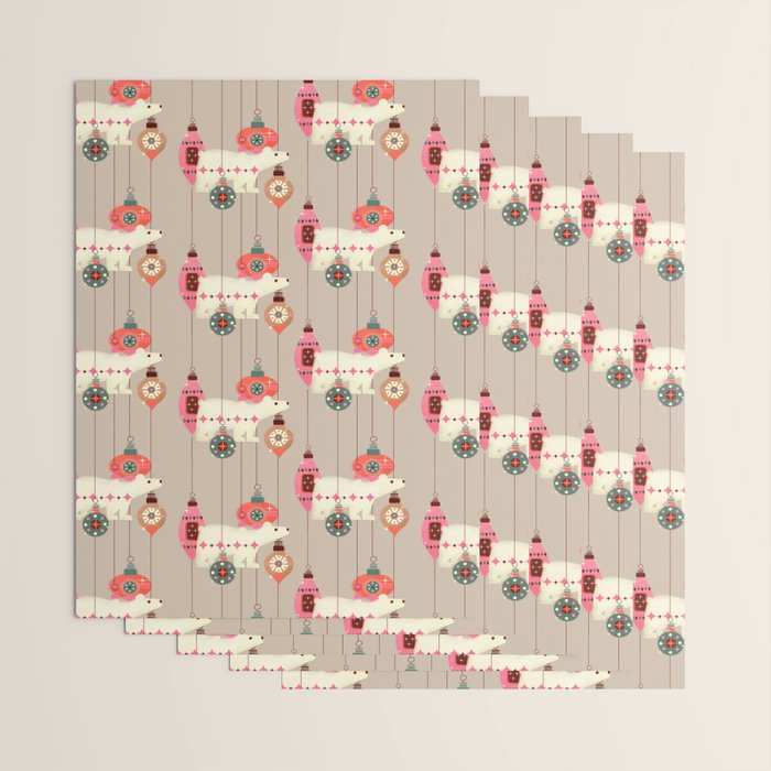 Festive Baubles With A Polar Bear Wrapping Paper Gallery Image 3