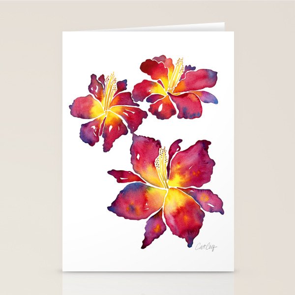 Iris Bloom - Red Palette Stationery Card Gallery Image 2