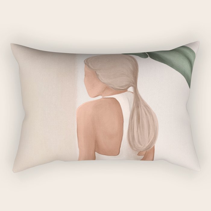 Abstract Woman in a Dress Rectangular Pillow Gallery Image 2