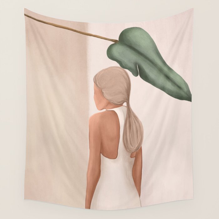 Abstract Woman in a Dress Wall Tapestry Gallery Image 1