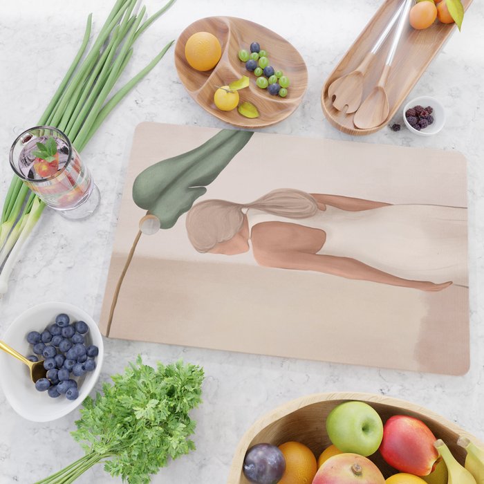Abstract Woman in a Dress Cutting Board Gallery Image 2