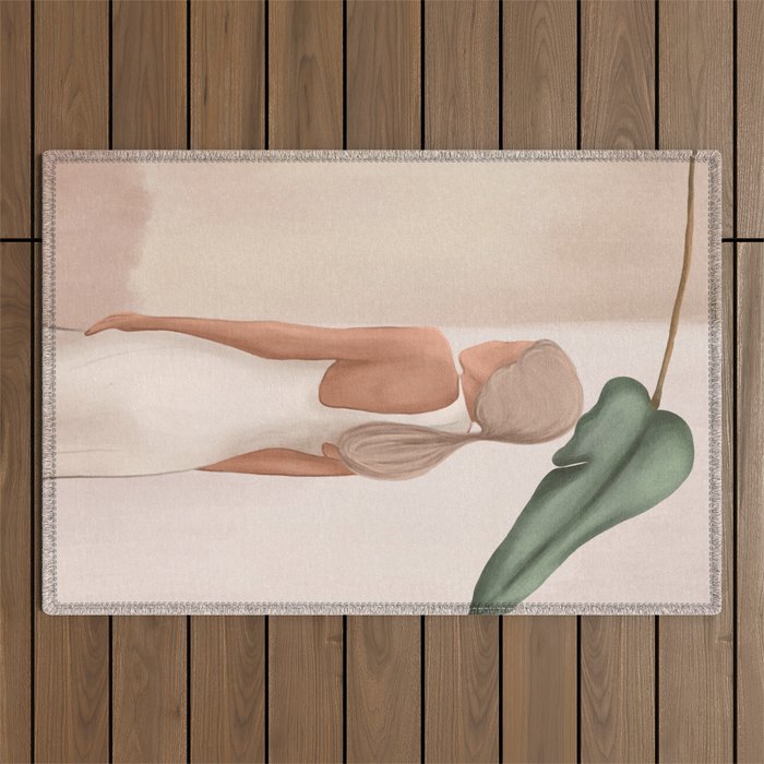 Abstract Woman in a Dress Outdoor Rug Gallery Image 1