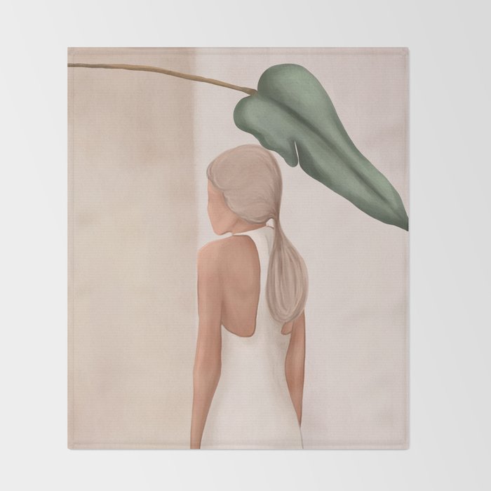 Abstract Woman in a Dress Throw Blanket Gallery Image 2