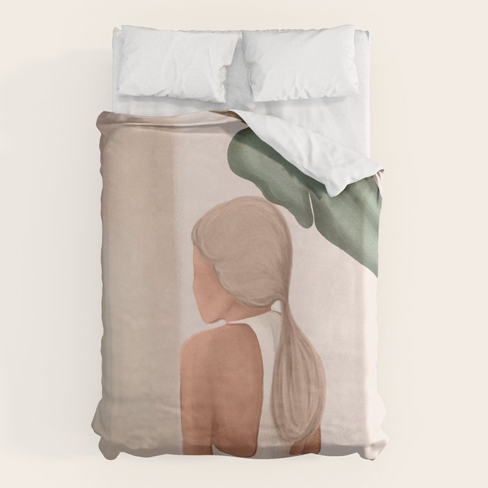 Abstract Woman in a Dress Duvet Cover Gallery Image 1