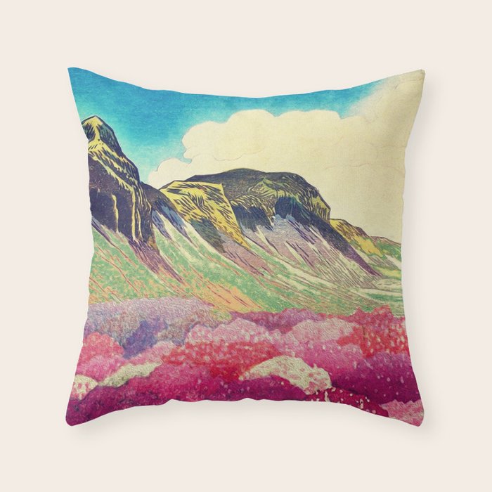 Walk towards Manayama Throw Pillow Gallery Image 1