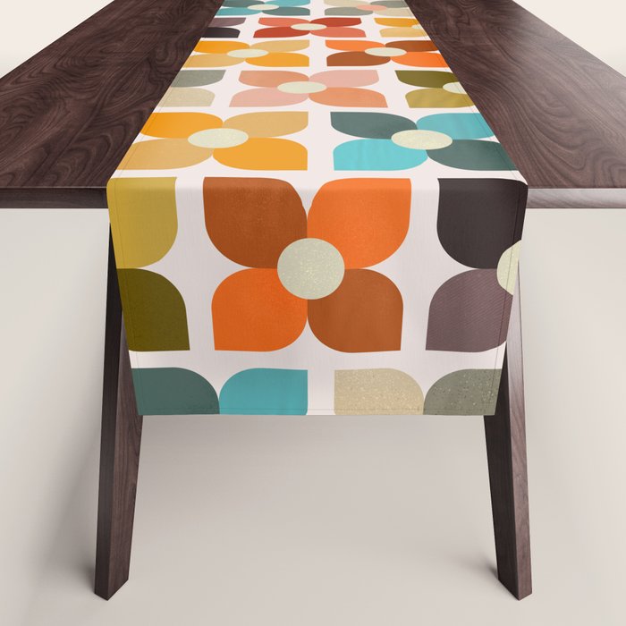 Bauhaus Geometric Flowers  Table Runner Gallery Image 1
