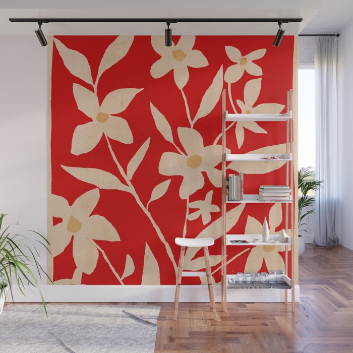 Abstract Minimal Flowers 30 Wall Mural Gallery Image 1