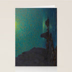 Granville Redmond Catalina Island Coast Under a Moonlit Sky Oil Painting Vintage American Art Stationery Card Gallery Image 2