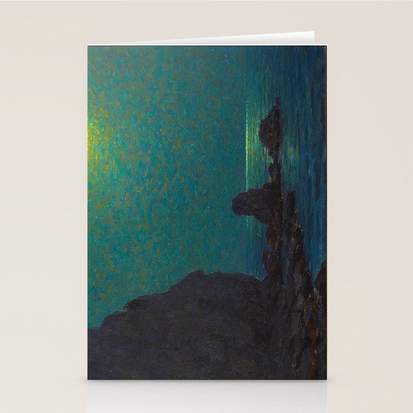 Granville Redmond Catalina Island Coast Under a Moonlit Sky Oil Painting Vintage American Art Stationery Card Gallery Image 2